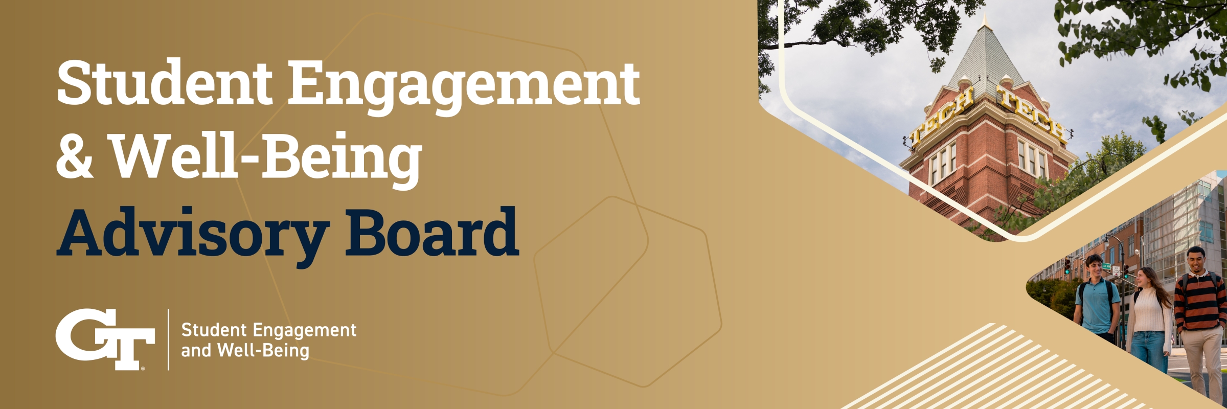 tech tower and students - Student Engagement & Well-Being Advisory Board