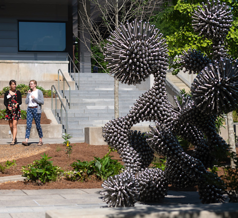 Schedule a walking meeting to check out the campus art.