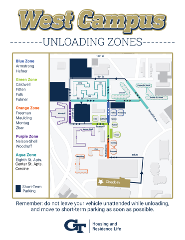 West Campus Unloading Zones